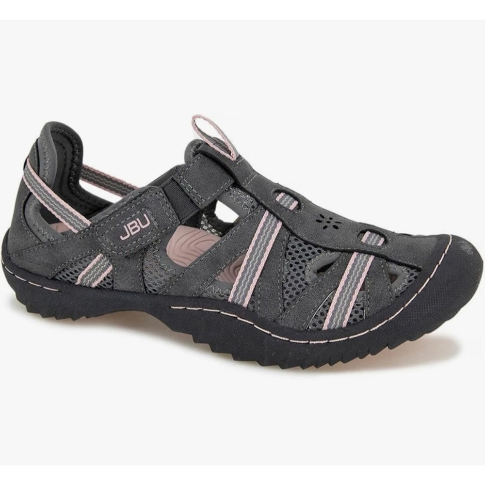 JBU Jambu Begonia Water Ready Sandals Womens 10W Charcoal Pink B3BGL60W Wide